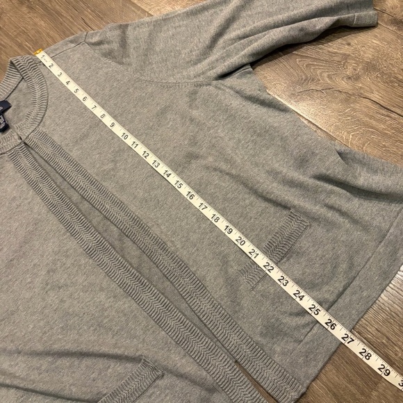 LANDS' END Outfitters Cardigan Women's 3X Open Front Sweater Gray Cotton Modal - Picture 12 of 12